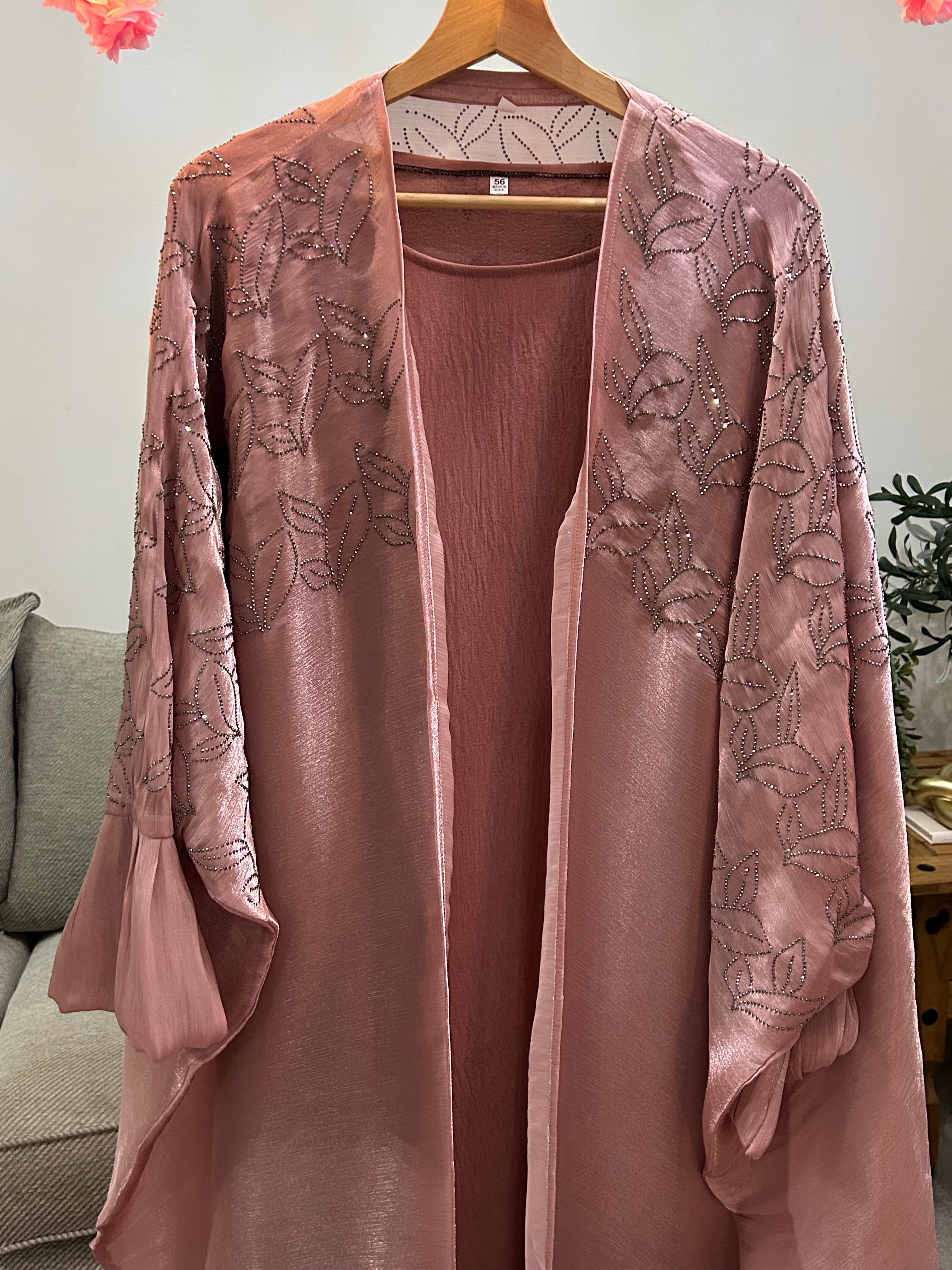 Dusty Rose Serenade Butterfly Abaya